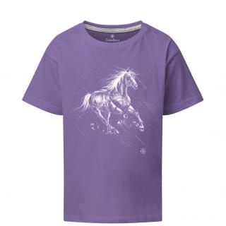 Tricou Cal liber, copii, coloare mov deschis CP39