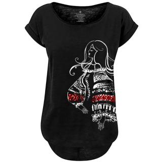 Tricou Fata cu ie, dama, culoare neagra CIR144