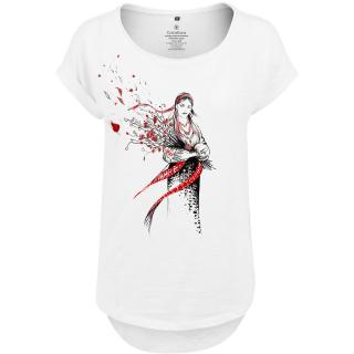 Tricou Fata cu maci, dama, culoare alba, CIR142