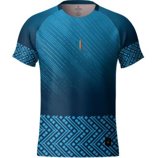 Tricou Motiv Romania, material tehnic sport, barbat, culoare turcoaz, CS51