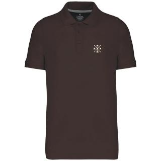 Tricou polo ColorEscu, densitate mare, broderie, culoare maro, CC37