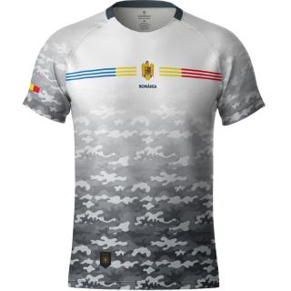 Tricou Romania Camuflaj, material tehnic sport, barbat, culoare gri, CS48