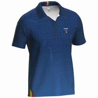 Tricou Romania polo, material tehnic sport, culoare bleumarin, CS21