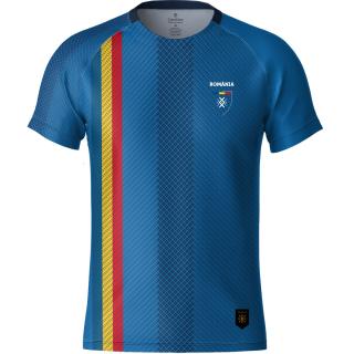 Tricou Romania Tricolor, material tehnic sport, barbat, culoare albastra, CS31