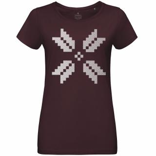 Tricou simbol Stea in opt colturi, dama, culoare burgund, CIR86