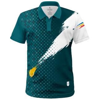 Tricou Simbol Tenis Romania, material tehnic sport, polo, barbat, culoare turcoaz, CS39