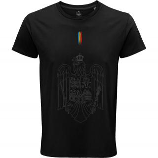 Tricou Stema Romania, culoare neagra, CRP105