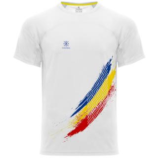 Tricou Tricolor Romania, material tehnic sport, barbat, culoare alba, CS19