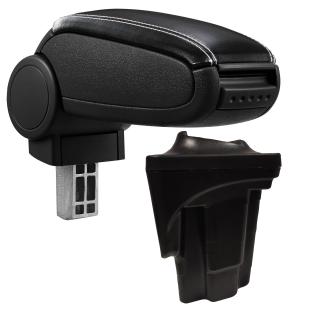 Cotieră pentru Seat Leon 2 1P (05.2005-12.2012) negru piele ecologica cu cusatura alba ()