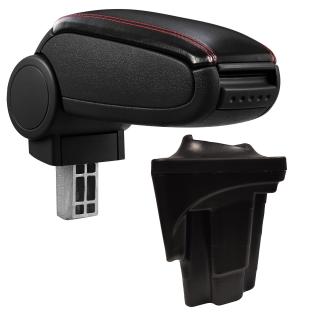 Cotieră pentru Seat Leon 2 1P (05.2005-12.2012) negru piele ecologica cu cusatura rosie ()