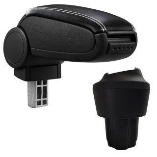 Cotieră pentru Seat Mii (10.2011-) negru piele ecologica cu cusatura alba ()