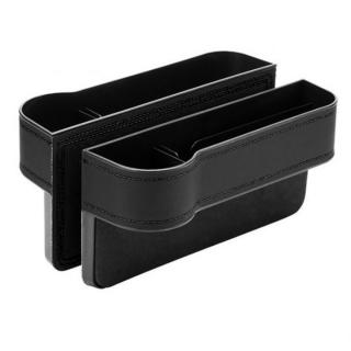 Organizator auto intre scaune, negru cu cusatura neagra, set 2 bucati ()