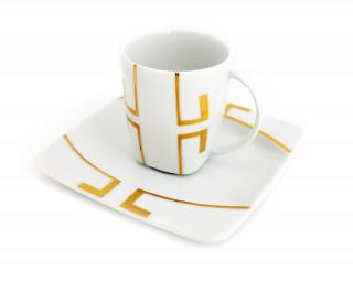 EYE model geometric AUR - Serviciu de cafea portelan Bohemia 90 ml - 6 persoane (12 piese)  ()