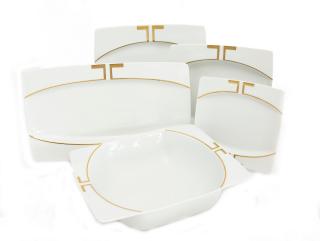EYE model geometric AUR - Serviciu de masa portelan Bohemia - 6 persoane (20 piese) ()