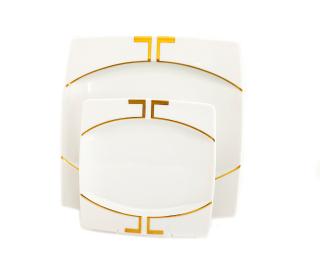 EYE model geometric AUR -  Serviciu de tort portelan Bohemia - 6 persoane (7 piese) ()