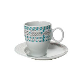 FUTURE decor argint - Serviciu de cafea portelan Bohemia 100 ml - 6 persoane (12 piese) ()