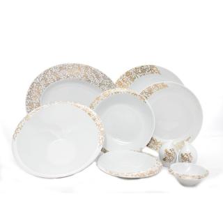 FUTURE FLORAL decor aur - Serviciu de masa portelan Bohemia - 12 persoane (44 piese) ()