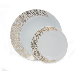 FUTURE FLORAL decor aur - Serviciu de tort  portelan Bohemia - 6 persoane (7 piese) ()