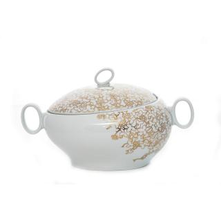 FUTURE FLORAL decor aur - Supiera portelan Bohemia cu capac 2.7 l ()