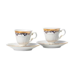 MARIE LOUISE decor Aur - Serviciu de cafea portelan Bohemia 85 ml - 6 persoane (12 piese) ()