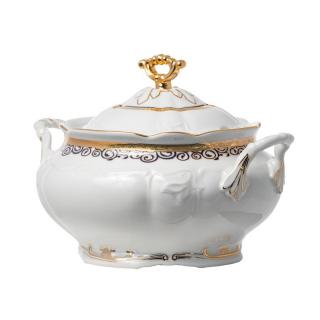 MARIE LOUISE decor Aur - Supiera de portelan Bohemia cu capac 3.5 l ()