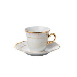 MENUET decor Aur - Serviciu de cafea portelan Bohemia 90 ml - 6 persoane (12 piese) ()