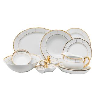 MENUET decor Aur - Serviciu de masa portelan Bohemia - 12 persoane (45 piese) ()