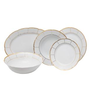 MENUET decor Aur - Serviciu de masa portelan Bohemia - 6 persoane (20 piese) ()