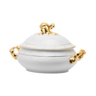 MENUET decor Aur - Supiera de portelan Bohemia cu capac 2.2 l ()