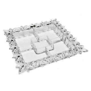Platou cristal Bohemia compartimentat patrat 35.5 cm (Platou)
