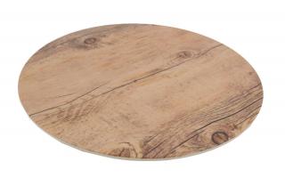 Platou servire melamina  rotund, decor lemn, 30.48*1.5cm (BML)