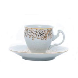 TULIP decor Aur - Serviciu de cafea portelan Bohemia 90 ml - 6 persoane (12 piese) ()