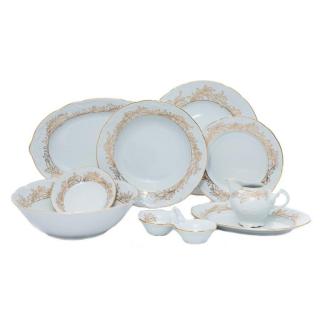 TULIP decor Aur - Serviciu de masa portelan Bohemia - 12 persoane (44 piese) ()