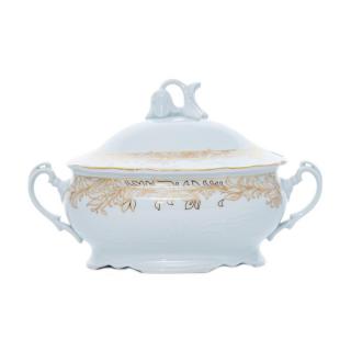 TULIP decor Aur - Supiera de portelan Bohemia cu capac 2.5 l
