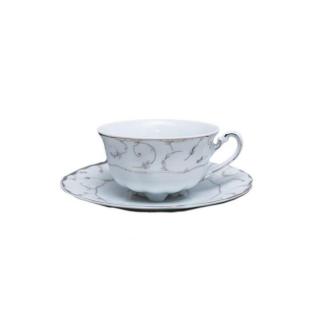 VIVIEN decor ARGINT - Serviciu de ceai din portelan 220 ml - 6 persoane (12 piese) ()