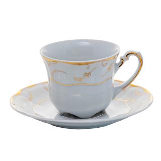 VIVIEN DECOR AUR - Serviciu de cafea din portelan 100 ml - 6 persoane ()