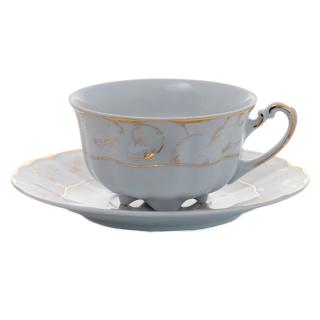 VIVIEN DECOR AUR - Serviciu de ceai din portelan 220 ml - 6 persoane (12 piese) ()