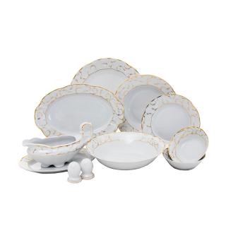 VIVIEN DECOR AUR - Serviciu de masa din portelan - 12 persoane (44 piese) ()
