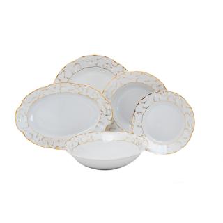 VIVIEN DECOR AUR - Serviciu de masa din portelan - 6 persoane (20 piese) ()