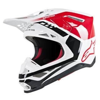 CASCA ALPINESTARS SM8 TRIPLE ROSU ALB