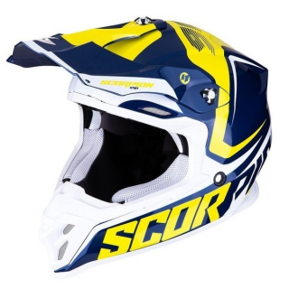 CASCA CROSS-ENDURO SCORPION EXO VX-16 ERNEE ALBASTRU GALBEN