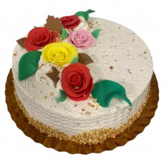Tort cu crema si trandafiri