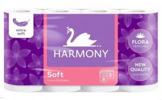 Hartie igienica Harmony Soft Flora Aroma, 3 straturi, 8 role