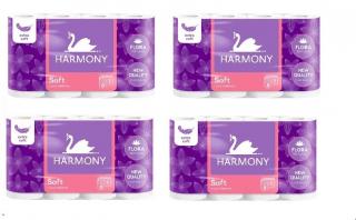 Pachet 4 seturi hartie igienica Harmony soft flora, 3tre, 8 role