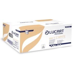 Prosoape hartie pliate Easy V2 albe, 20 buc bax, Lucart