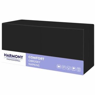 Servetele de masa Harmony Profesional - Negru, 33x33, 2 straturi, 250 bucati.