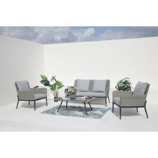 Set mobilier de terasa Kassandra, gri/negru