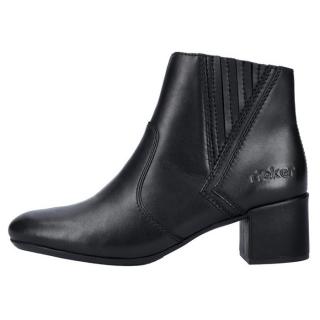 Botine Piele Naturala Dama - Negru, Rieker - Iarna, Imblanite - 70250-00-Negru - Marimea 38