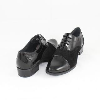 Pantofi Piele Intoarsa Dama - Negru, Nicolis - Lac - 50631-Negru-Lac-Velur - Marimea 39