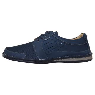 Pantofi Piele Naturala Barbati - Albastru, Krisbut - 5316-1-9-Albastru - Marimea 42